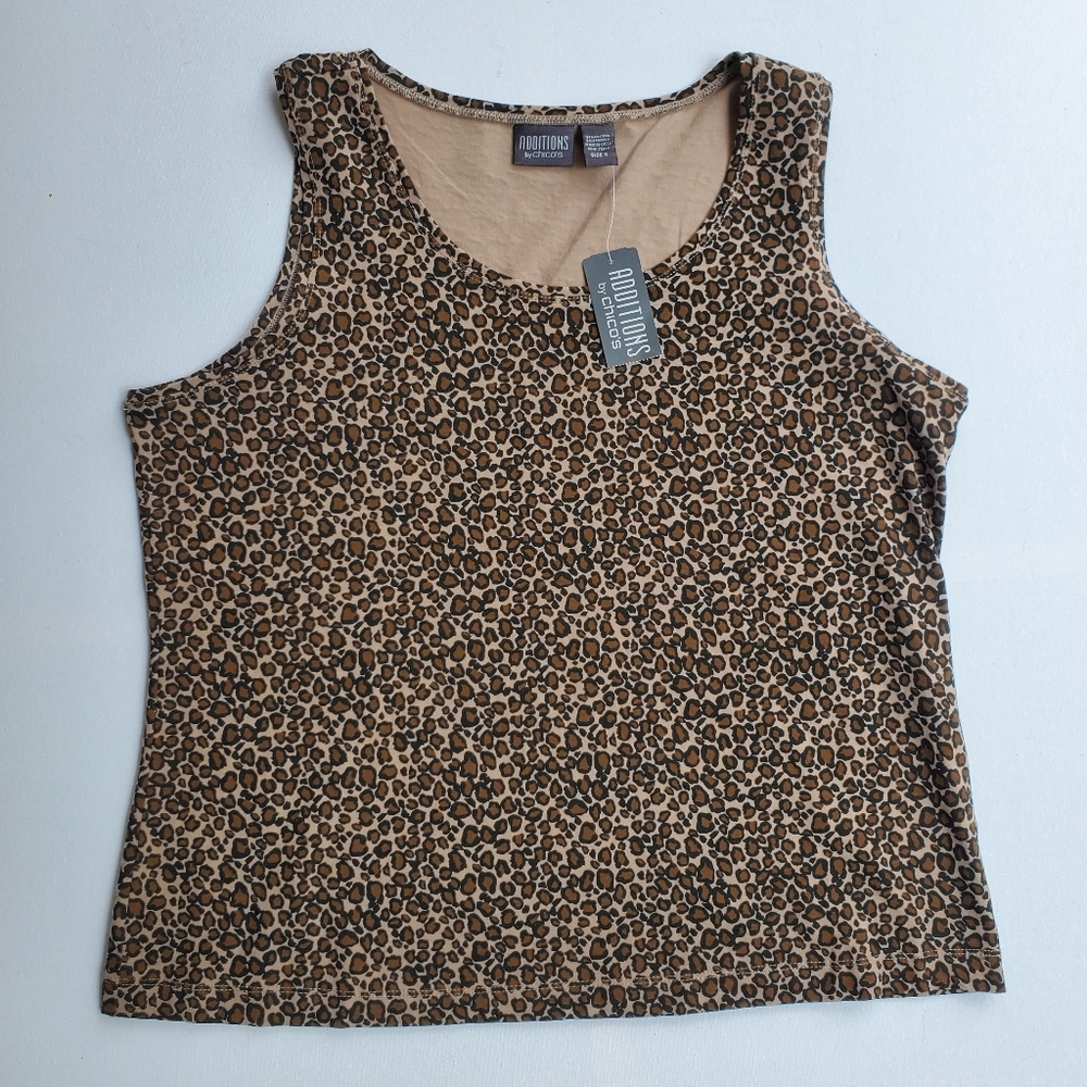 Additions by Chico's Baby Leopard Timeless Tank Knit Top Size 3